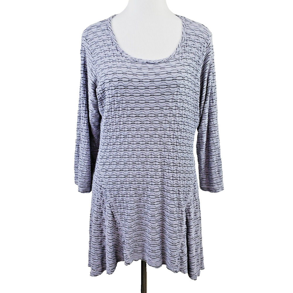 CMC Color Me Cotton Top Womens Medium TUNIC Lagenlook Art To Wear Knit Textured